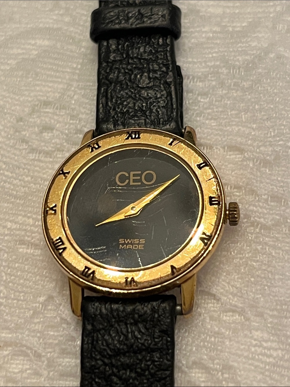CEO Gold-Tone Black Dial Swiss Made Watch